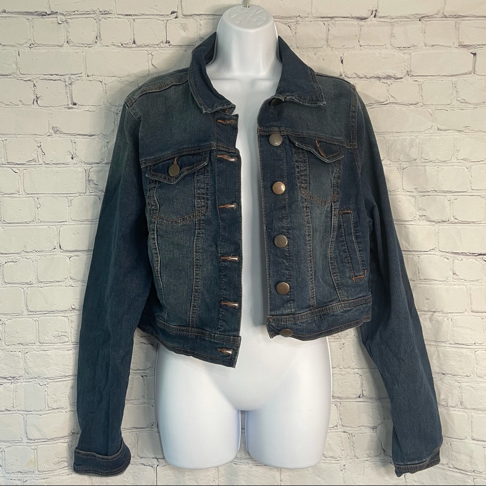 Fashion To Figure Plus Size Cropped Jean Jacket 1X